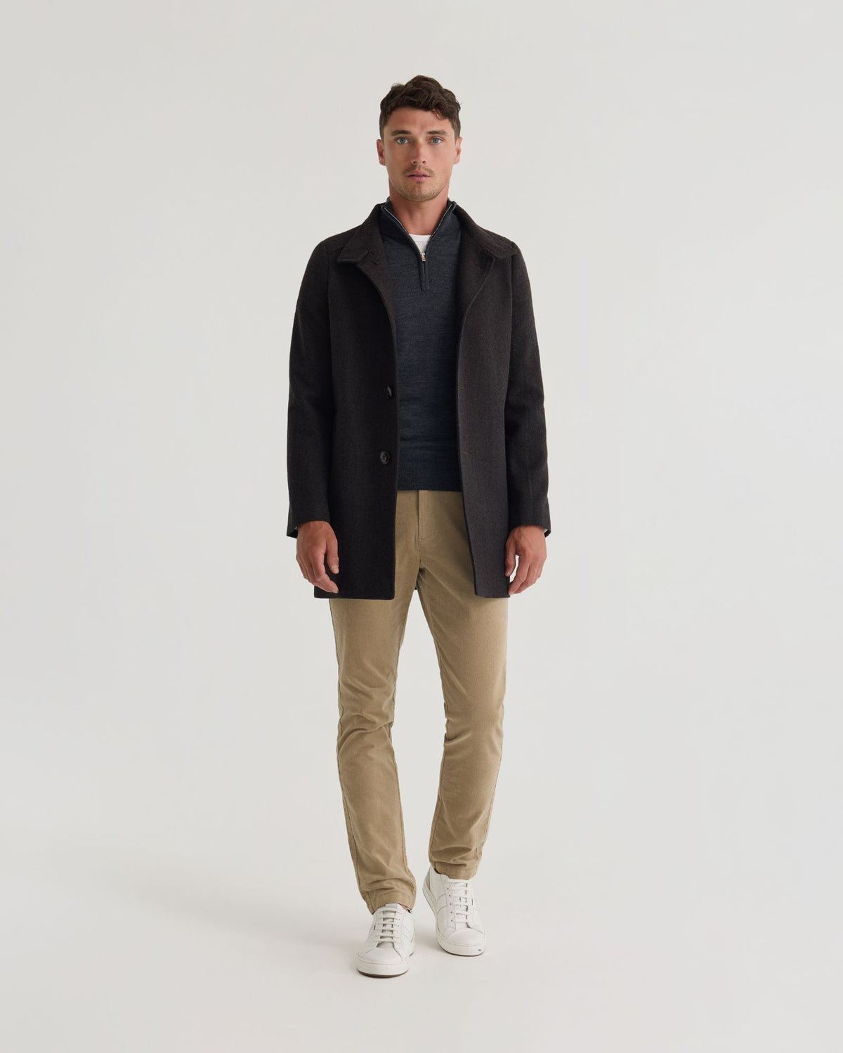 Dunbar Herringbone Wool Coat MENS JACKETS AND COATS