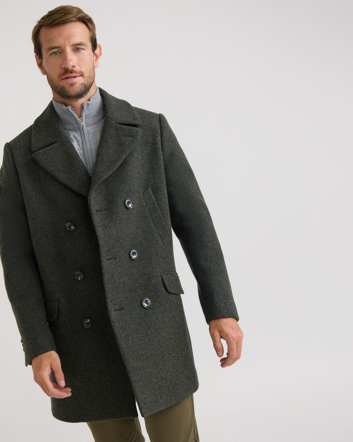 Mason Herringbone Wool Coat MENS JACKETS AND COATS