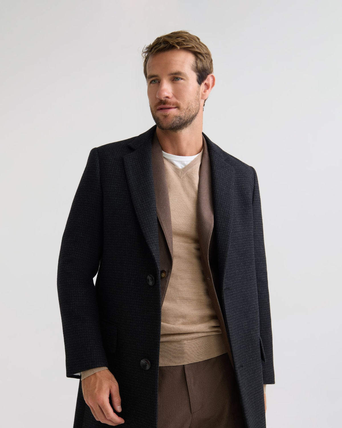 George Wool Check Coat MENS JACKETS AND COATS