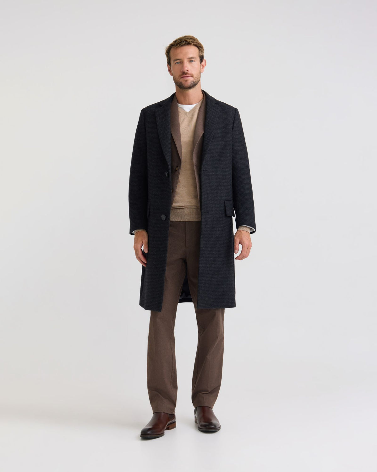 George Wool Check Coat MENS JACKETS AND COATS