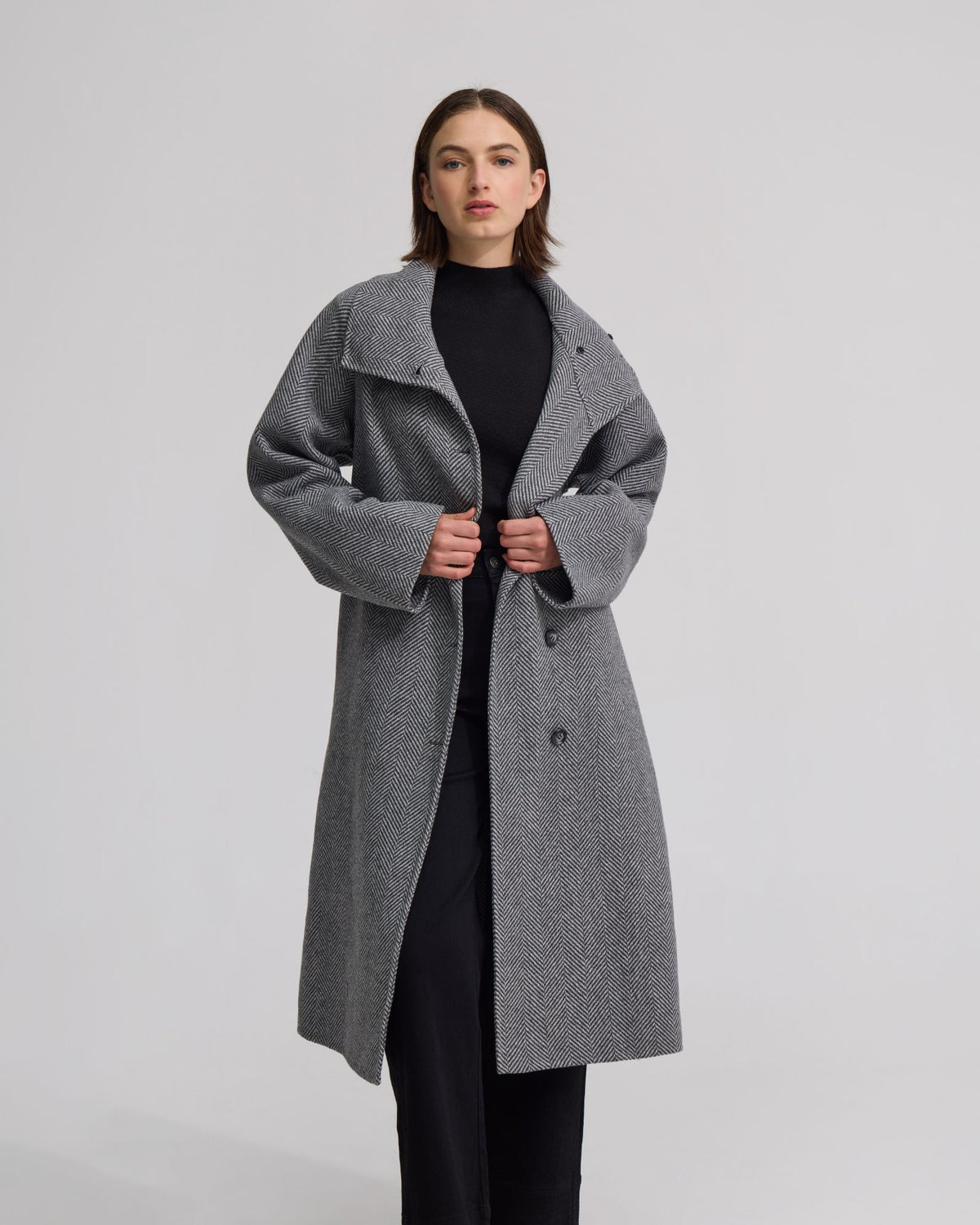 Edi Herringbone Coat WOMENS SUITS JKTS COATS