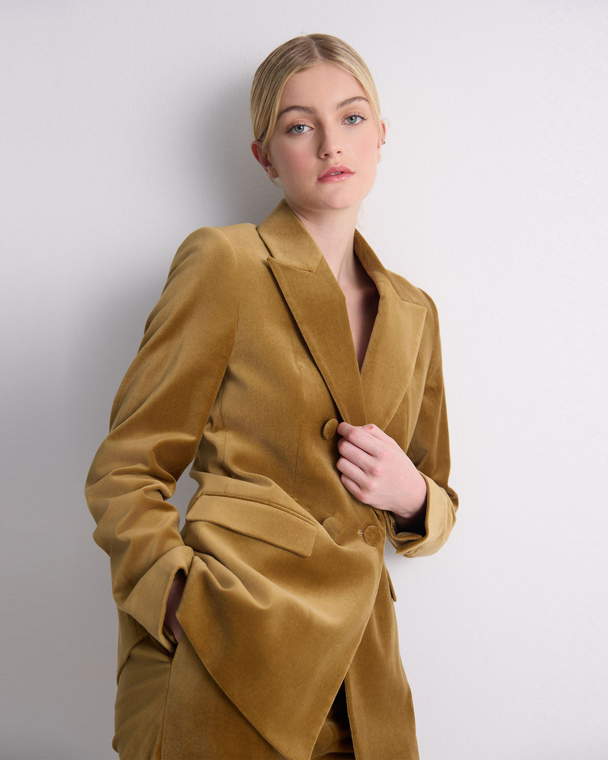 Jenna Double Breasted Stretch Velvet Blazer - Available ~ 1-2 weeks WOMENS SUITS JKTS COATS