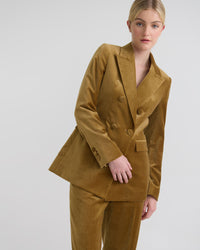 Jenna Double Breasted Stretch Velvet Blazer WOMENS SUITS JKTS COATS