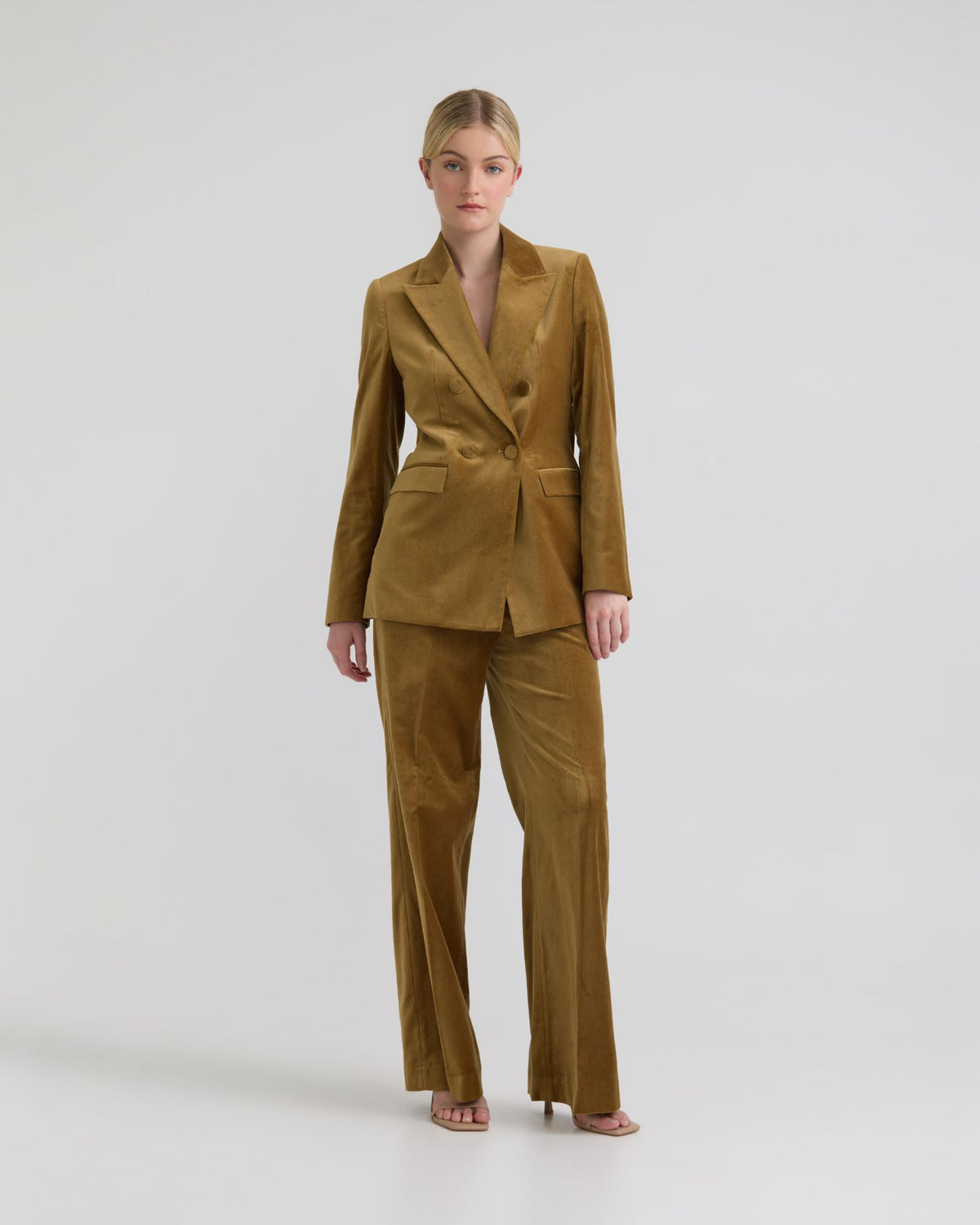 Jenna Double Breasted Stretch Velvet Blazer - Available ~ 1-2 weeks WOMENS SUITS JKTS COATS