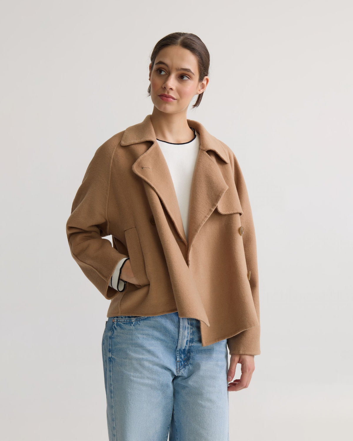 Daisy Wool Crop Trench Jacket WOMENS SUITS JKTS COATS