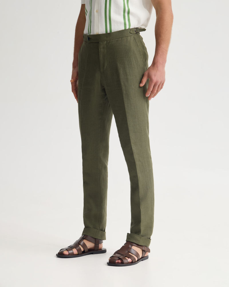 Bryon Herringbone Pant Side Tab/Cuf MENS TROUSERS