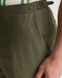 Bryon Herringbone Pant Side Tab/Cuf MENS TROUSERS