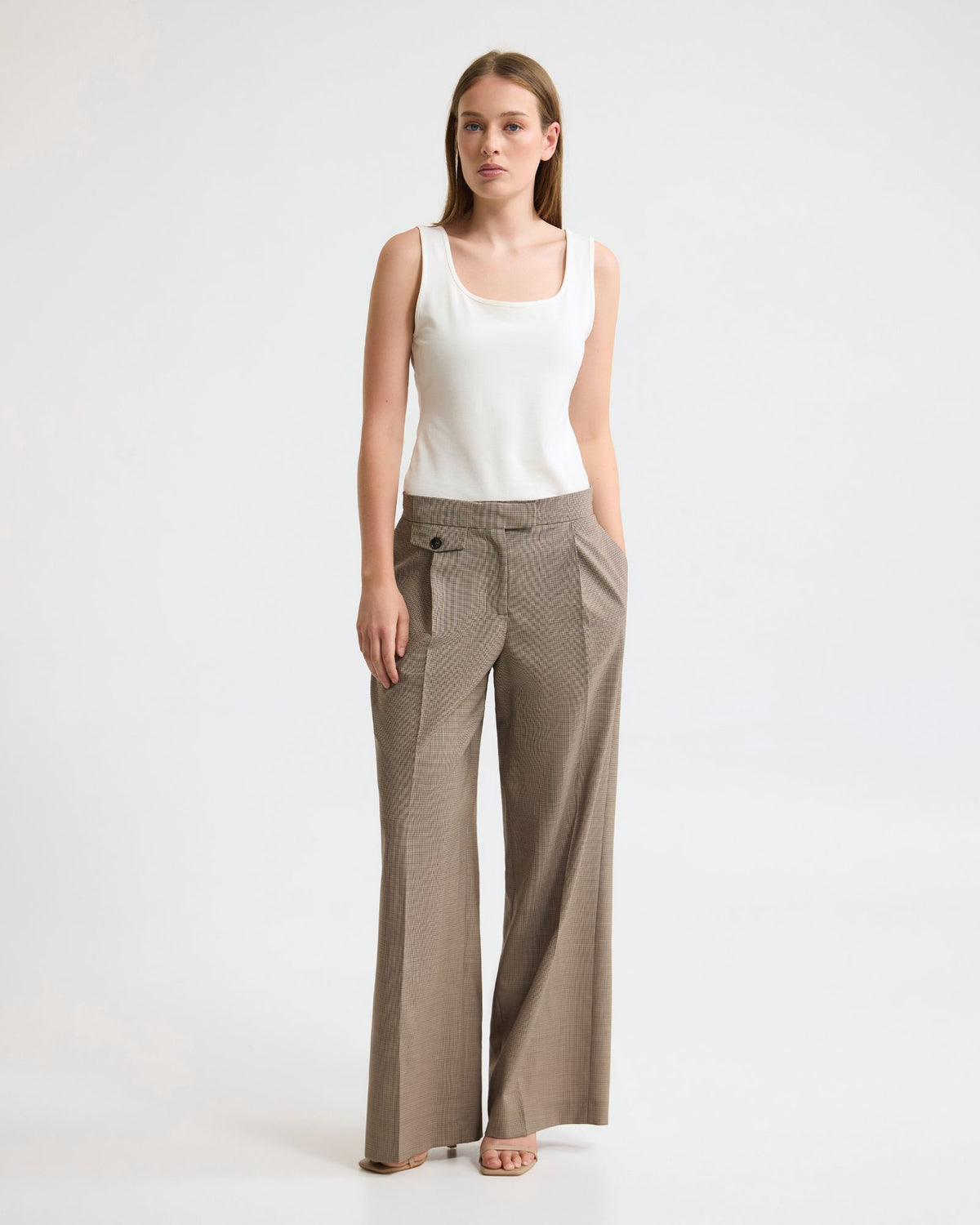 Belle Houndstooth Wool Pant