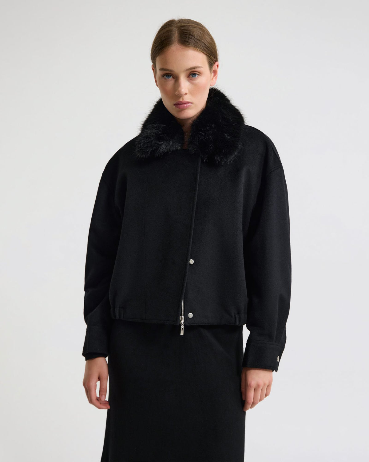 Freja Detatch Faux Fur Trim Jacket WOMENS KNITWEAR