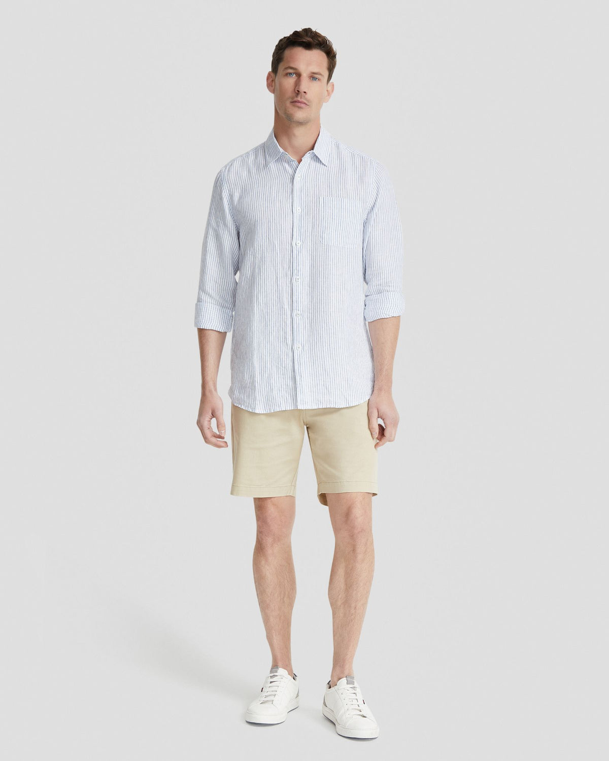 HOLLOWAY PURE LINEN STRIPE SHIRT MENS SHIRTS