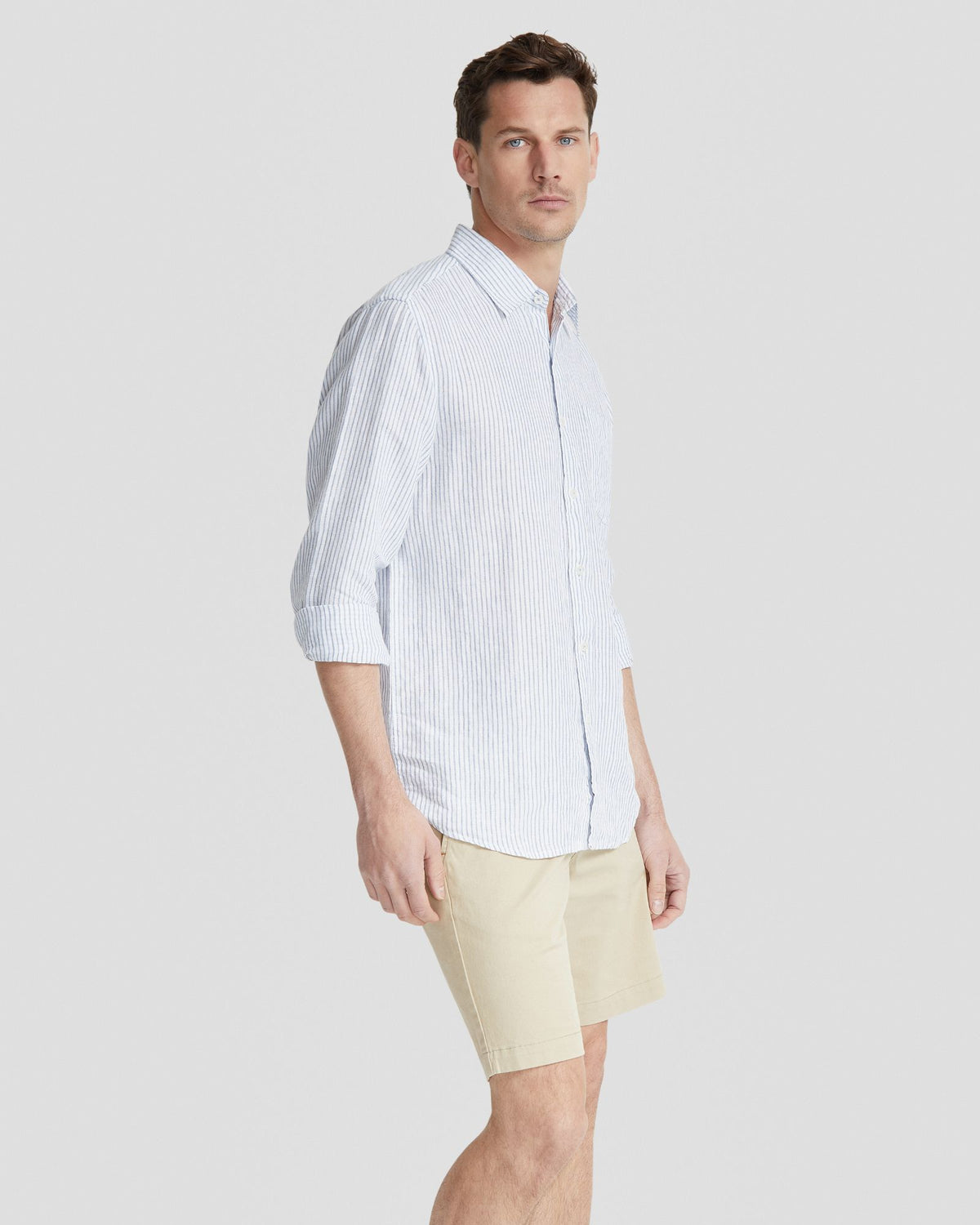HOLLOWAY PURE LINEN STRIPE SHIRT MENS SHIRTS