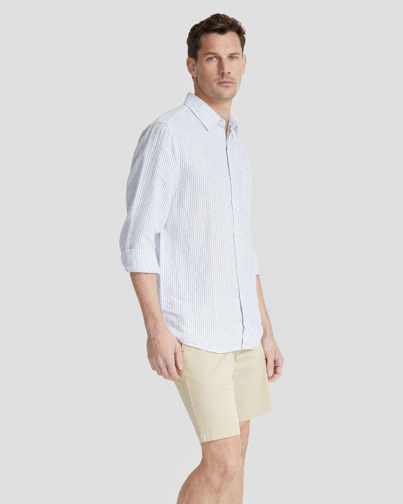 HOLLOWAY PURE LINEN STRIPE SHIRT MENS SHIRTS
