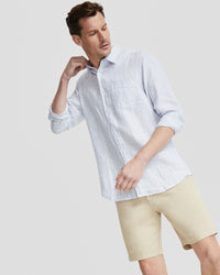 HOLLOWAY PURE LINEN STRIPE SHIRT MENS SHIRTS
