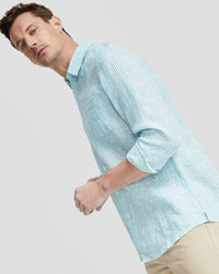 HOLLOWAY PURE LINEN STRIPE SHIRT MENS SHIRTS