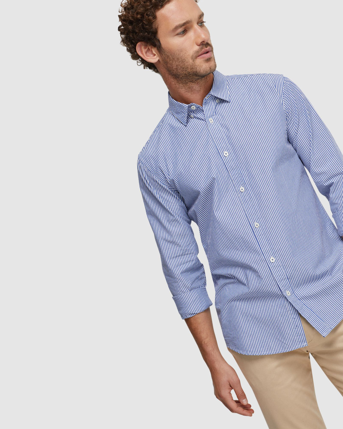 SHOREDITCH BUTTON DOWN STRIPE SHIRT MENS SHIRTS