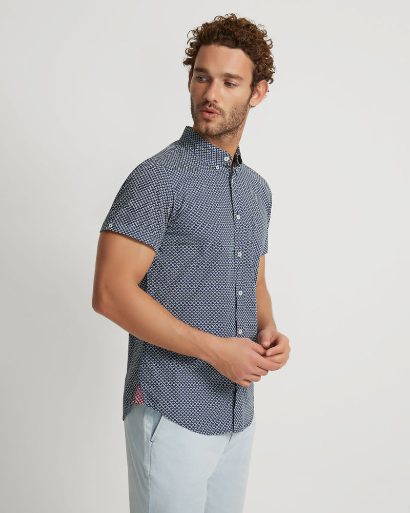 TOTTENHAM COTTON PRINTED SHORT SLEEVE SHIRT MENS SHIRTS