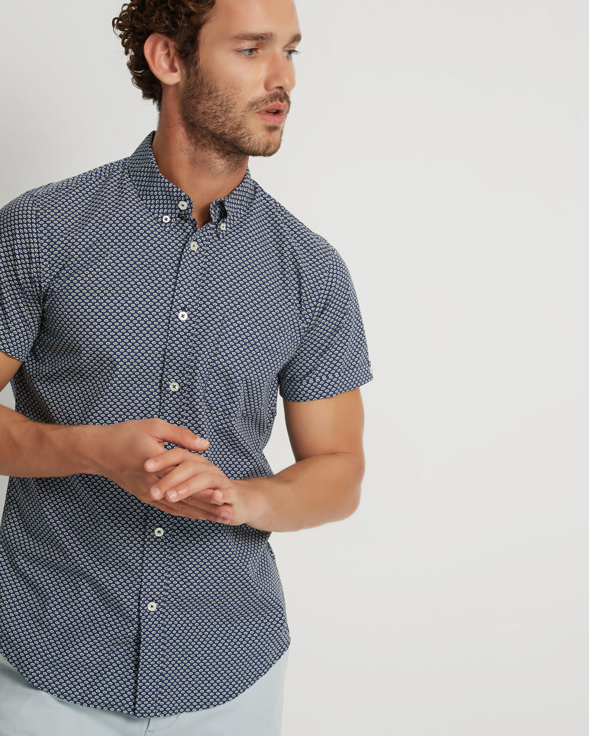 TOTTENHAM COTTON PRINTED SHORT SLEEVE SHIRT MENS SHIRTS