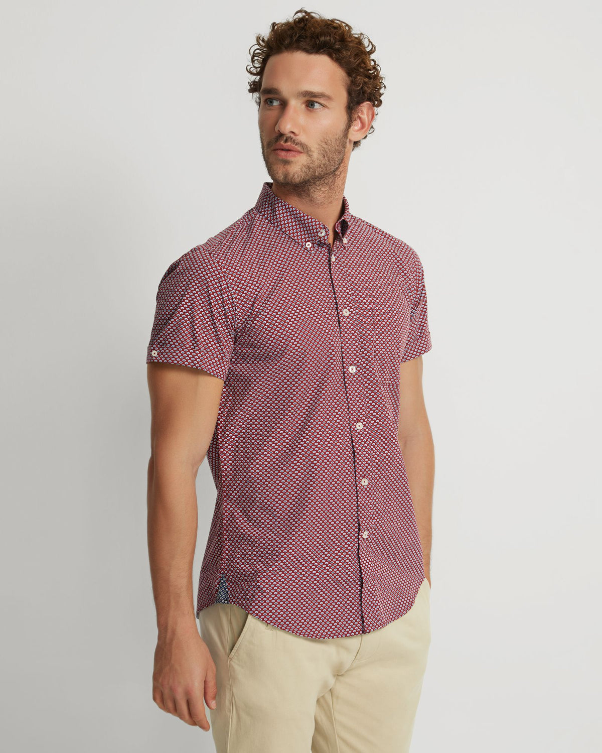 TOTTENHAM COTTON PRINTED SHORT SLEEVE SHIRT MENS SHIRTS