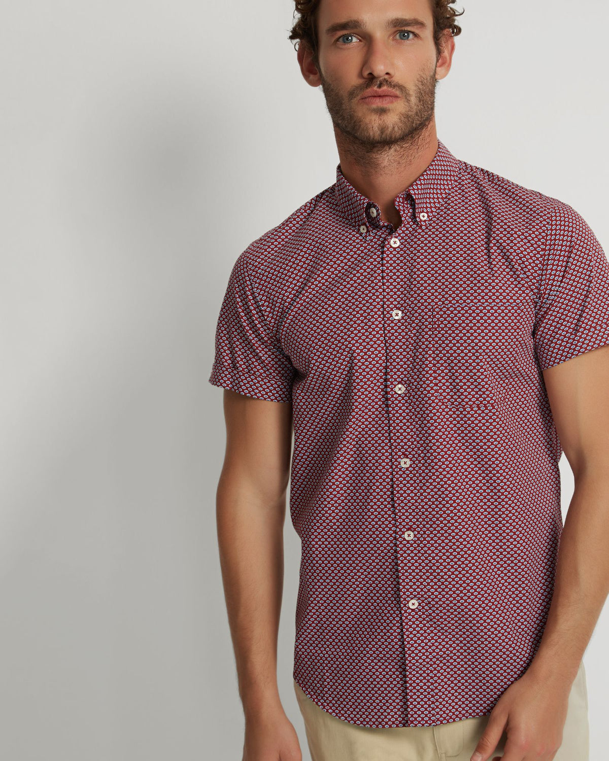 TOTTENHAM COTTON PRINTED SHORT SLEEVE SHIRT MENS SHIRTS