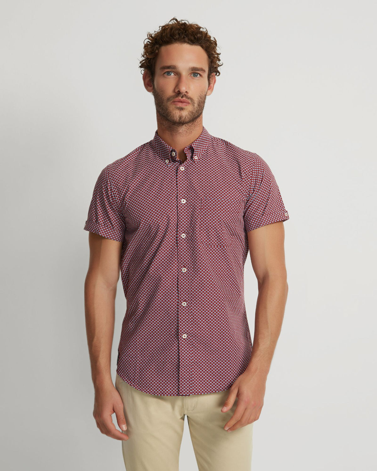 TOTTENHAM COTTON PRINTED SHORT SLEEVE SHIRT MENS SHIRTS