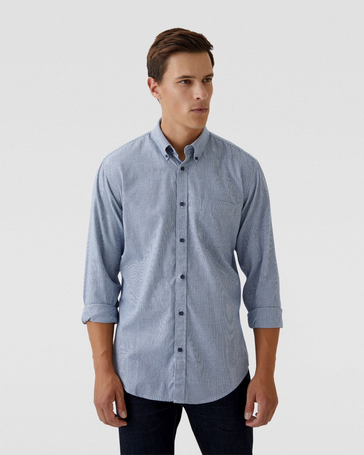 UXBRIDGE MICRO HOUNDTOOTH SHIRT MENS SHIRTS