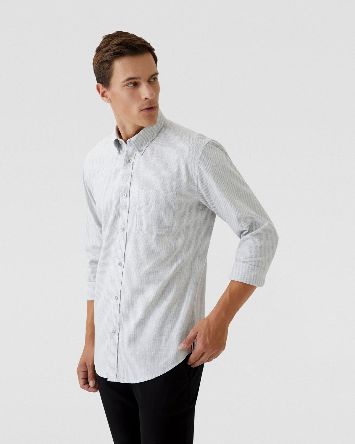 UXBRIDGE MICRO HOUNDSTOOTH SHIRT - AVAILABLE ~ 1-2 weeks MENS SHIRTS