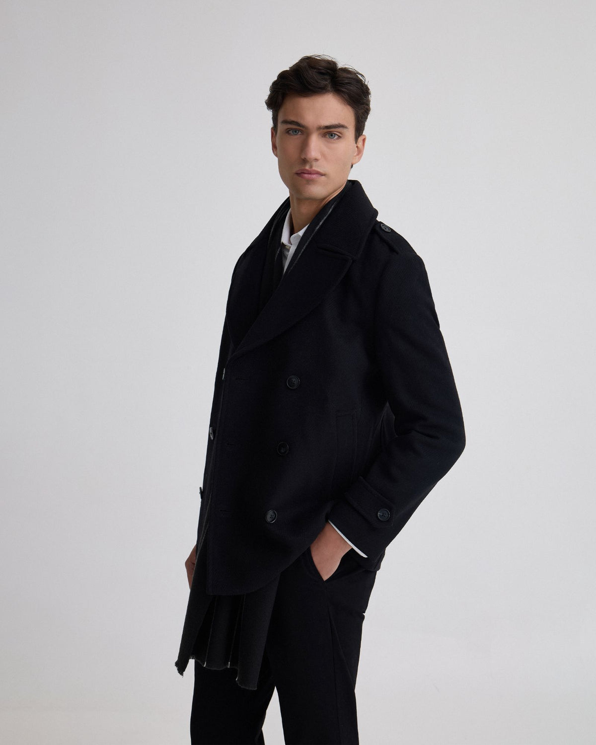 Henry Wool Pea Coat MENS JACKETS AND COATS