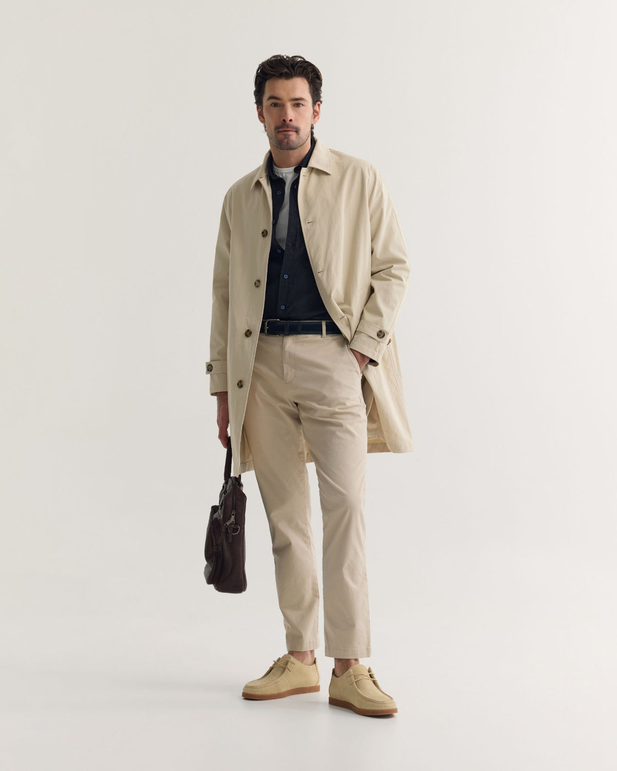 Jay Cotton Twill Trench Coat MENS JACKETS AND COATS