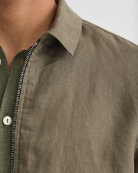 Adem Linen Zip Bomber MENS JACKETS AND COATS