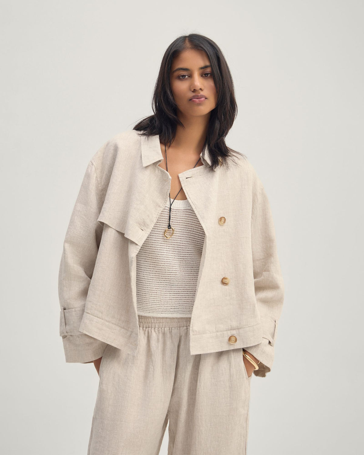 Griffin Linen Bomber WOMENS SUITS JKTS COATS