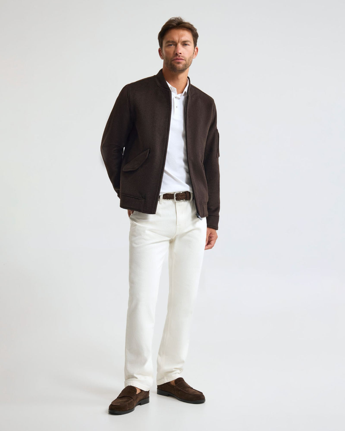 Hamish Wool Blend Bomber Jacket MENS JACKETS AND COATS