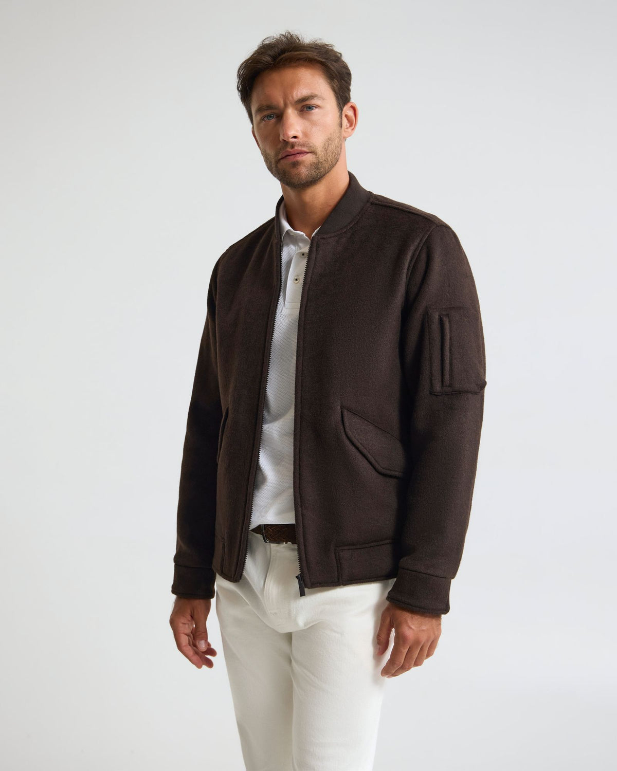 Hamish Wool Blend Bomber Jacket MENS JACKETS AND COATS