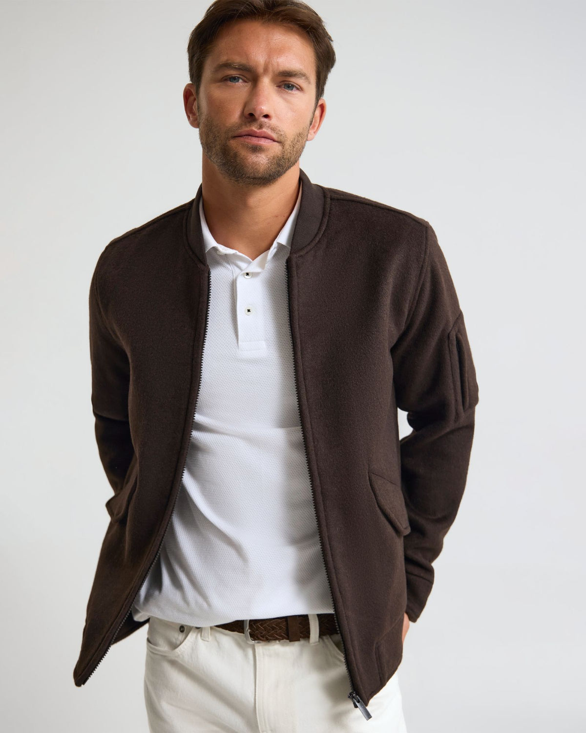 Hamish Wool Blend Bomber Jacket MENS JACKETS AND COATS