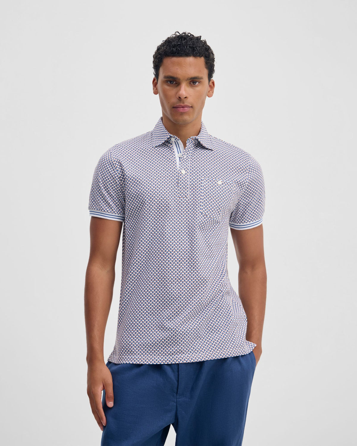 Milo Print Jersey Polo With Pocket MENS KNITS