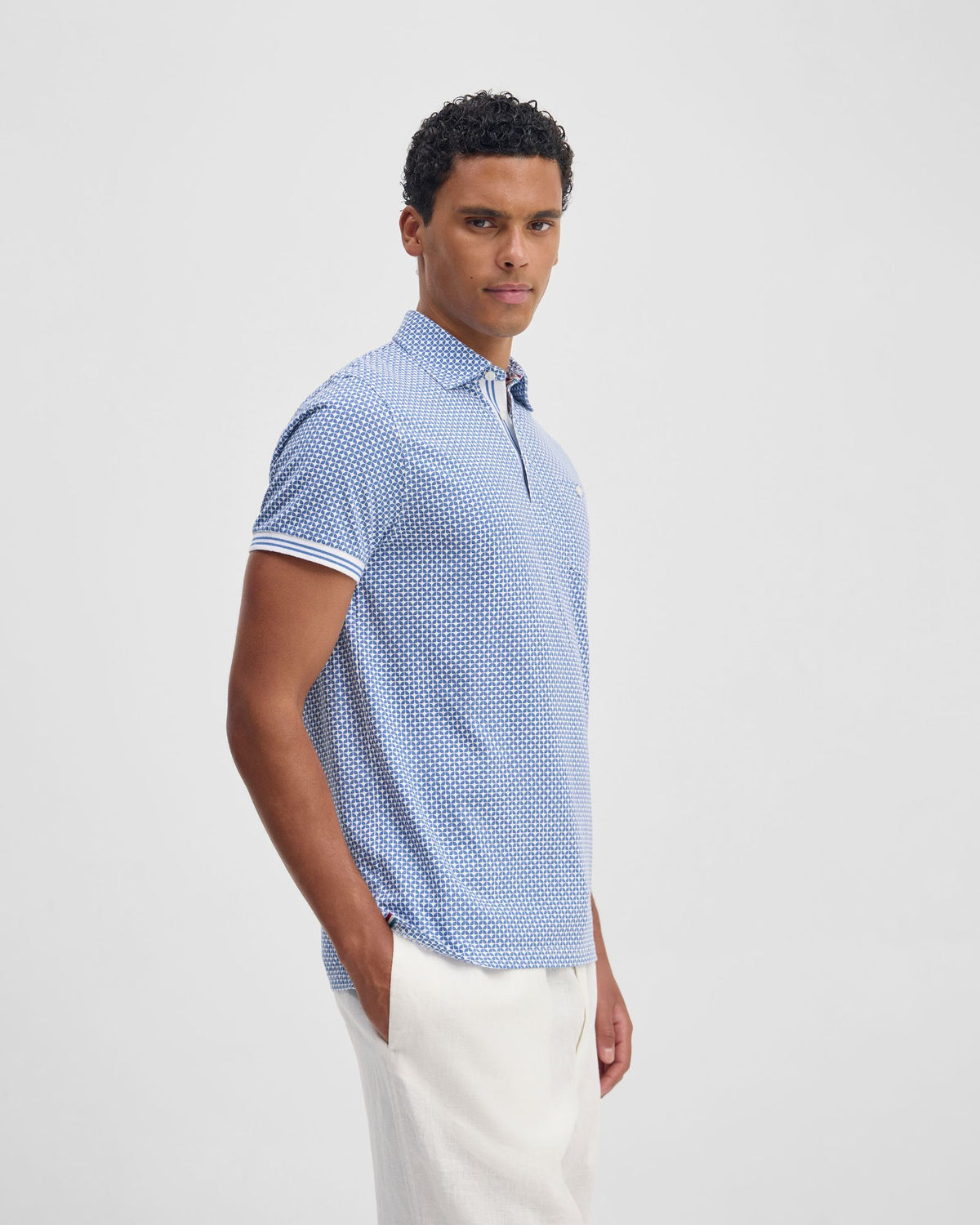 Milo Print Jersey Polo With Pocket MENS KNITS