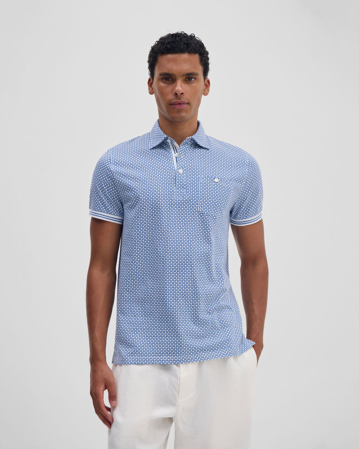 Milo Print Jersey Polo With Pocket MENS KNITS