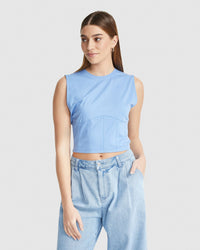 CORRIE CORSET DETAIL TOP WOMENS TOPS