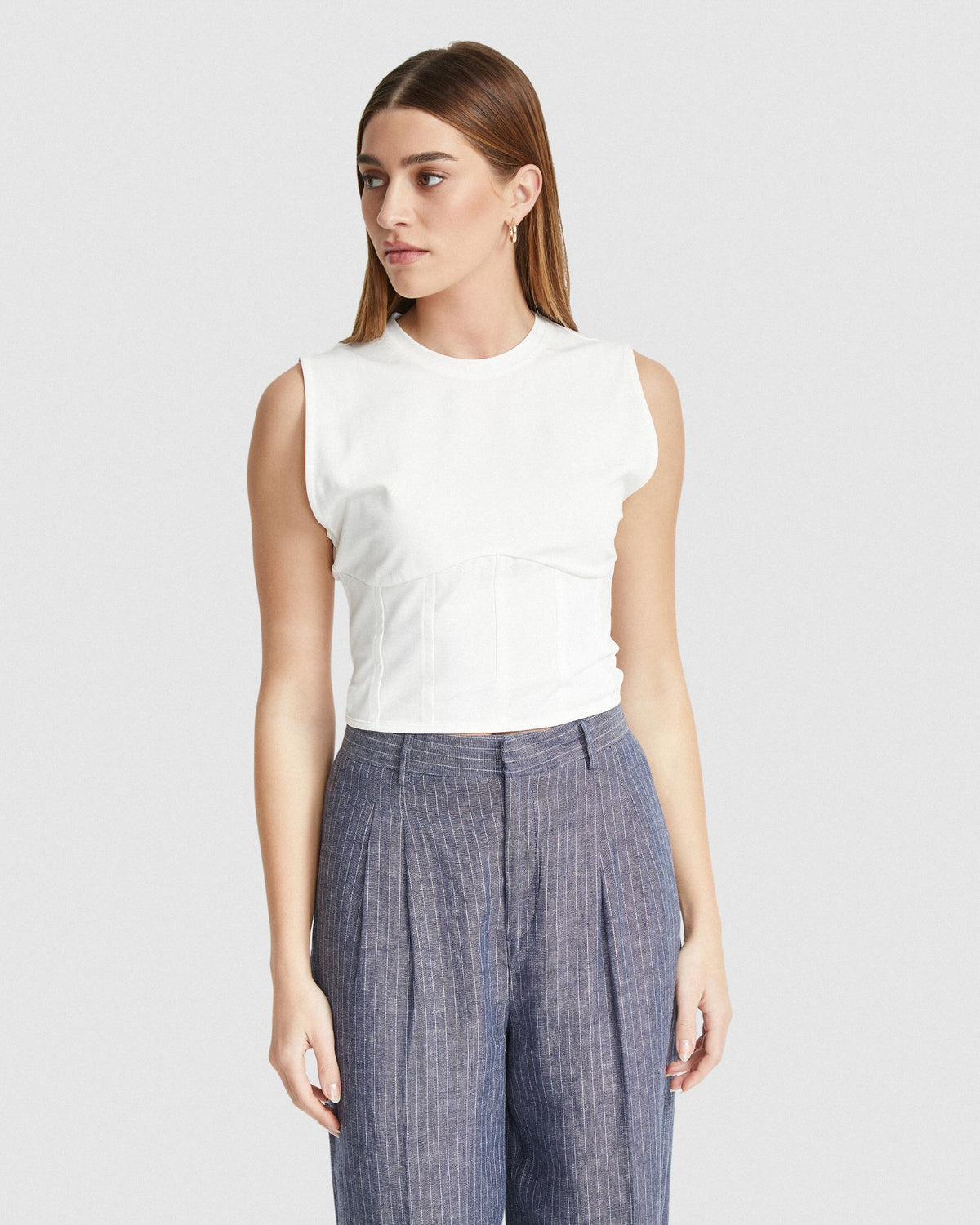 CORRIE CORSET DETAIL TOP WOMENS TOPS