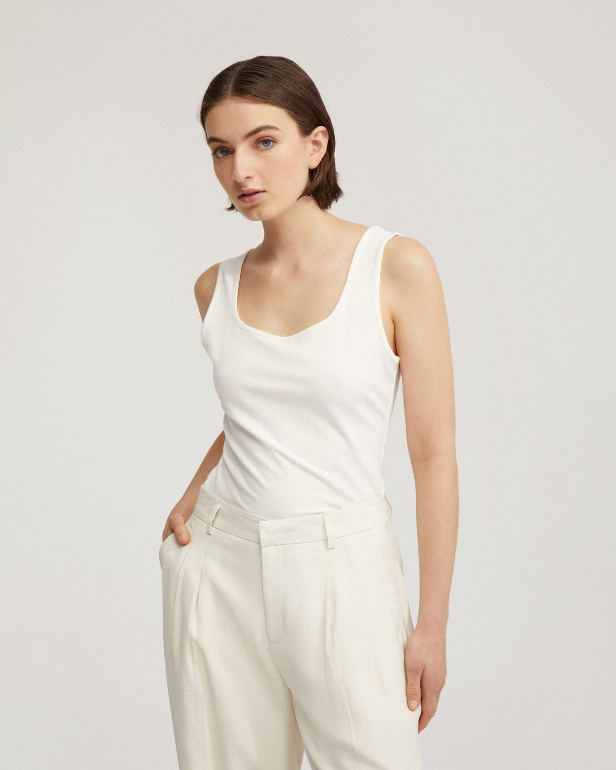 AGATHA SQUARE NECK TANK WOMENS TOPS