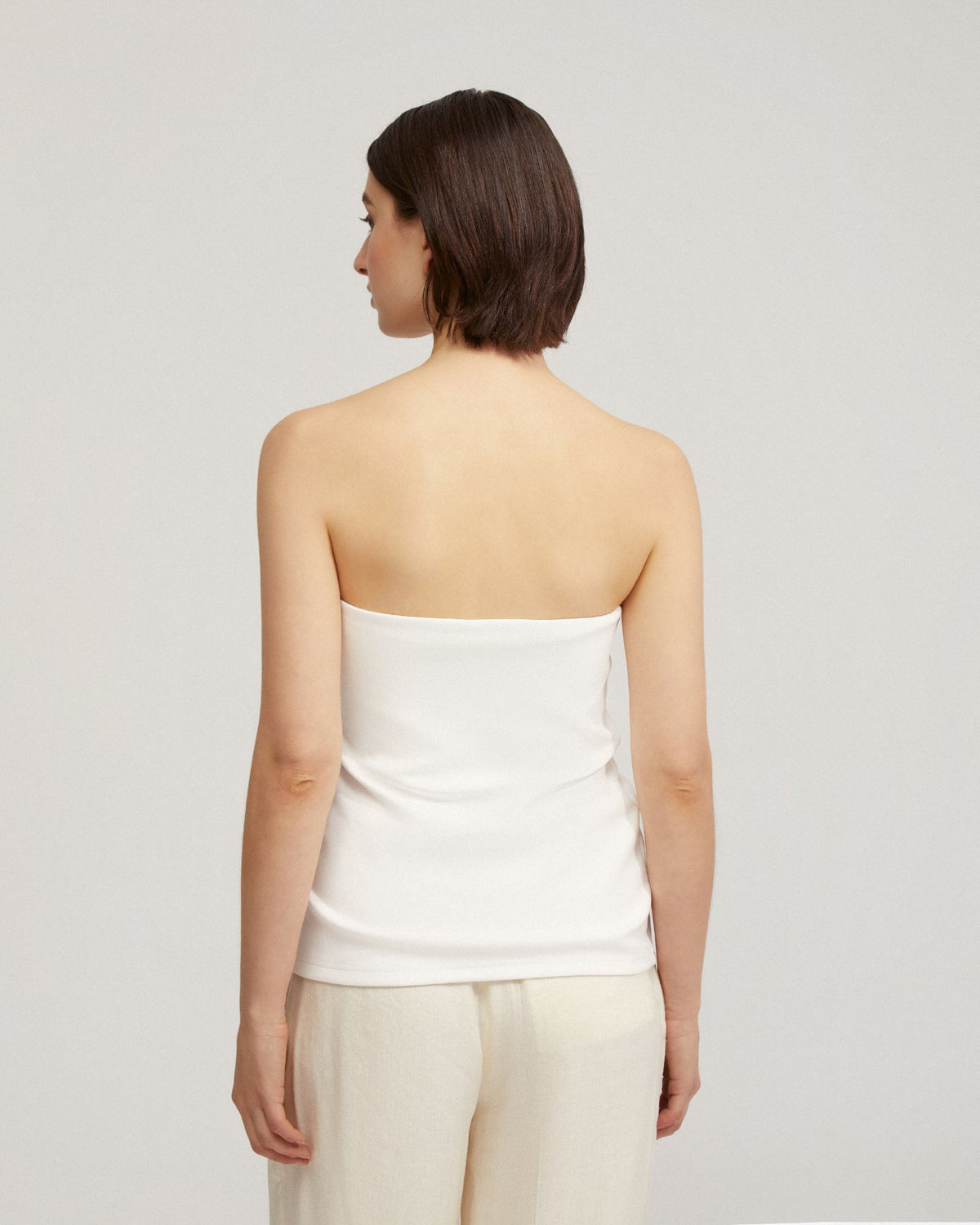 CLARA STRAPLESS PONTI TOP WOMENS TOPS