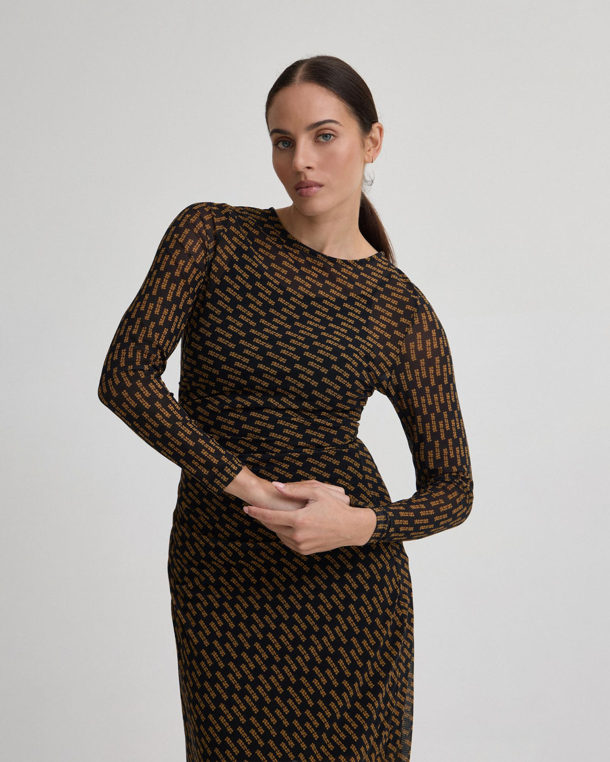 Eve Mesh Printed Dress WOMENS DRESSES