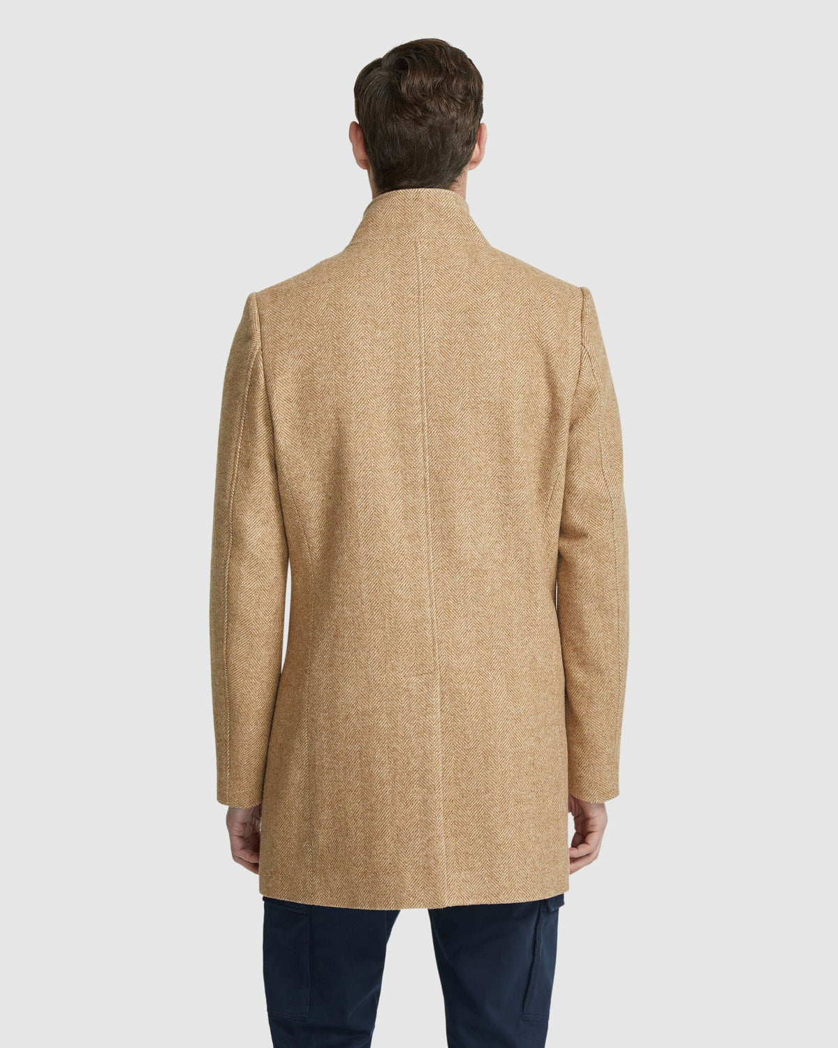 DUNBAR HERRINGBONE WOOL RICH COAT MENS JACKETS AND COATS