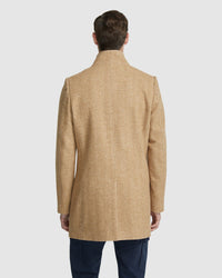DUNBAR HERRINGBONE WOOL RICH COAT MENS JACKETS AND COATS