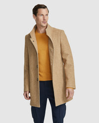 DUNBAR HERRINGBONE WOOL RICH COAT MENS JACKETS AND COATS