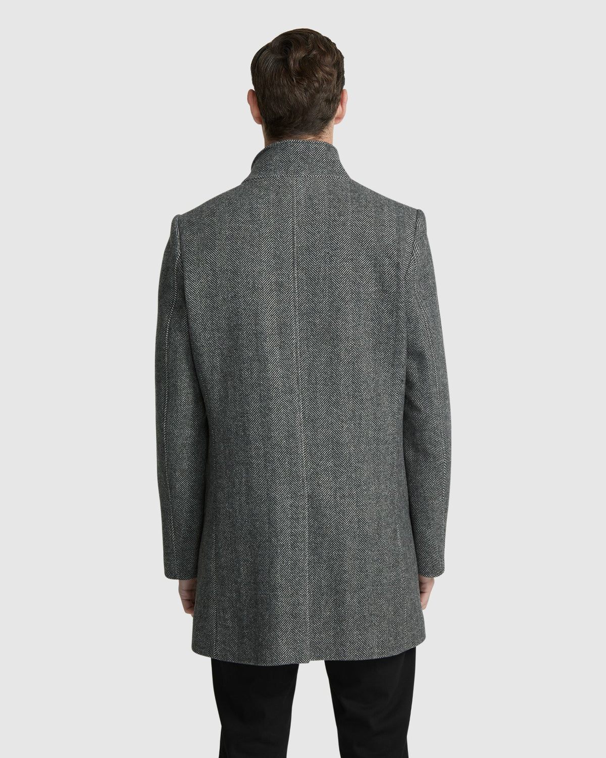 DUNBAR HERRINGBONE WOOL RICH COAT MENS JACKETS AND COATS