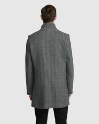 DUNBAR HERRINGBONE WOOL RICH COAT MENS JACKETS AND COATS