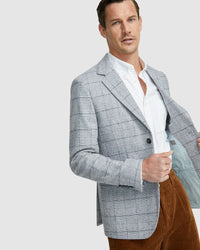 BLAKE WOOL BLEND CHECK BLAZER MENS JACKETS AND COATS