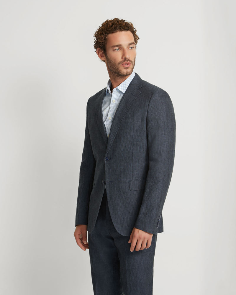 BYRON HALF LINED LINEN JACKET - AVAILABLE ~ 1-2 weeks MENS JACKETS AND COATS