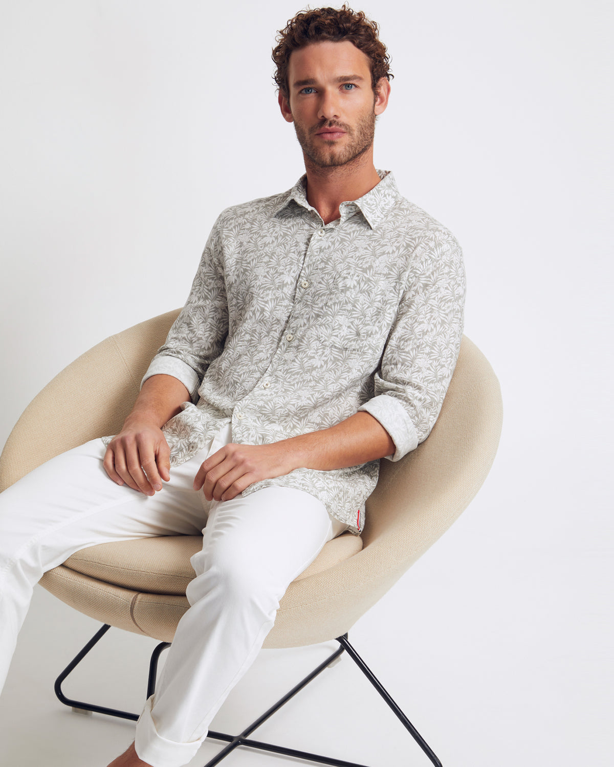 HOLLOWAY LINEN BLEND PRINTED SHIRT MENS SHIRTS