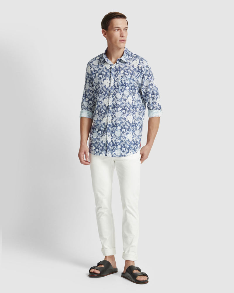 HOLLOWAY LINEN BLEND PRINTED SHIRT MENS SHIRTS
